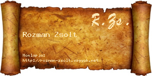 Rozman Zsolt névjegykártya